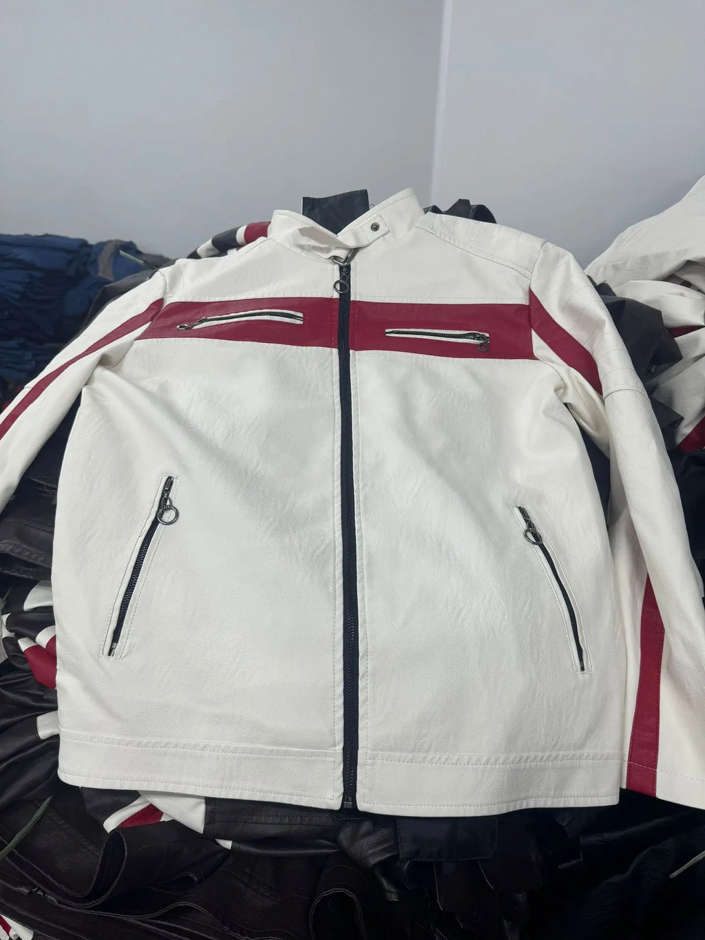 Motorcycle Jacket Leather Men Coat Bomber Waterproof Warm Fashion Splicing Vintage Stand Collar Riding Black Long Jacket Plus