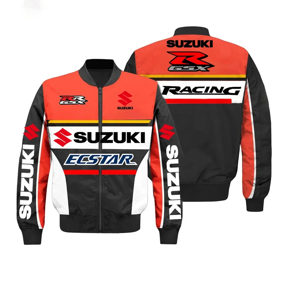 2026 New Trendy Suzuki Jacket Cycling Jacket Motorcycle Jacket Fleece Warm Suzuki Men's Jacket Vintage Jacket Men Clothing Y2K