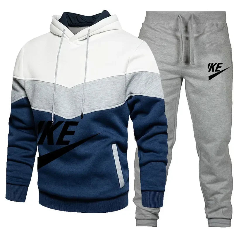 2025 New Men Autumn Winter Sets Zipper Hoodie Pants Pieces Casual Tracksuit Male Sportswear Brand Clothing Sweatsuit