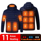 9/19 Areas Heated Jacket Women's Warm Vest USB Men's Heating Jacket Heated Vests Coat Hunting Hiking Camping Autumn Winter Male