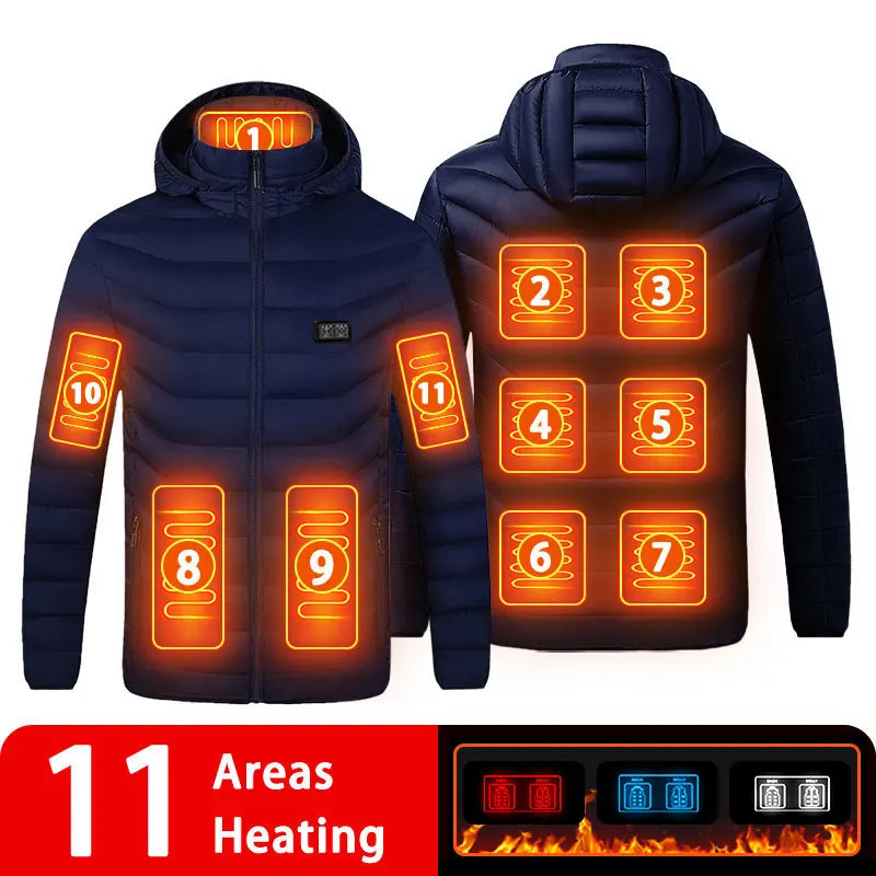 9/19 Areas Heated Jacket Women's Warm Vest USB Men's Heating Jacket Heated Vests Coat Hunting Hiking Camping Autumn Winter Male