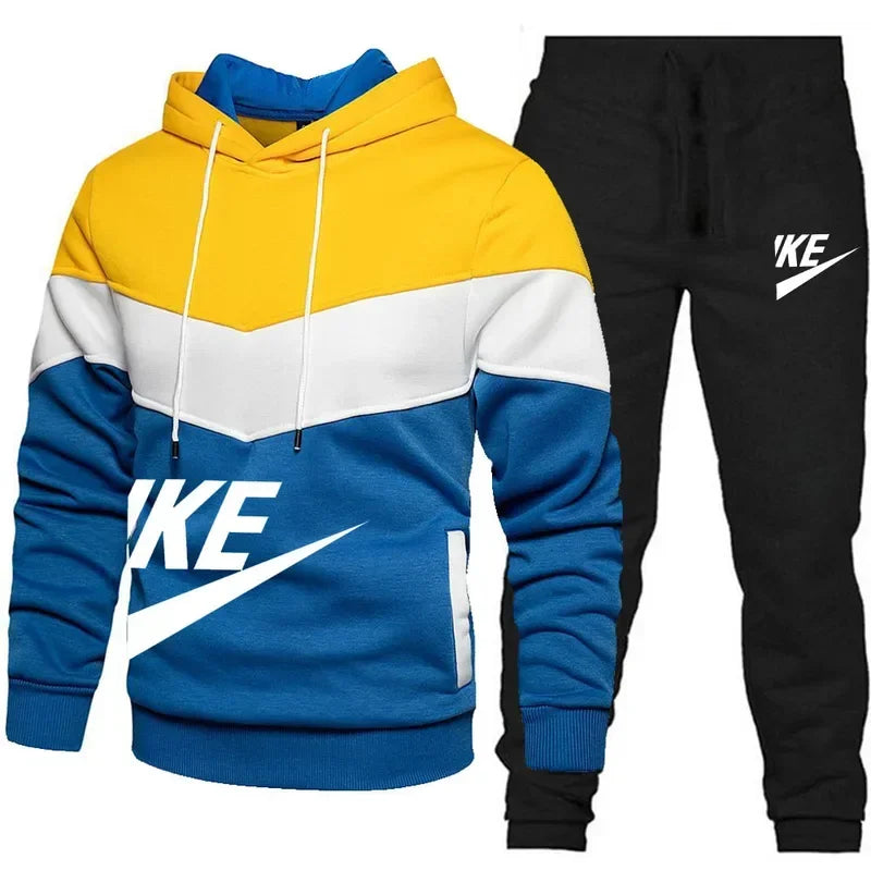 2025 New Men Autumn Winter Sets Zipper Hoodie Pants Pieces Casual Tracksuit Male Sportswear Brand Clothing Sweatsuit