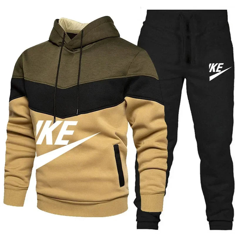 2025 New Men Autumn Winter Sets Zipper Hoodie Pants Pieces Casual Tracksuit Male Sportswear Brand Clothing Sweatsuit