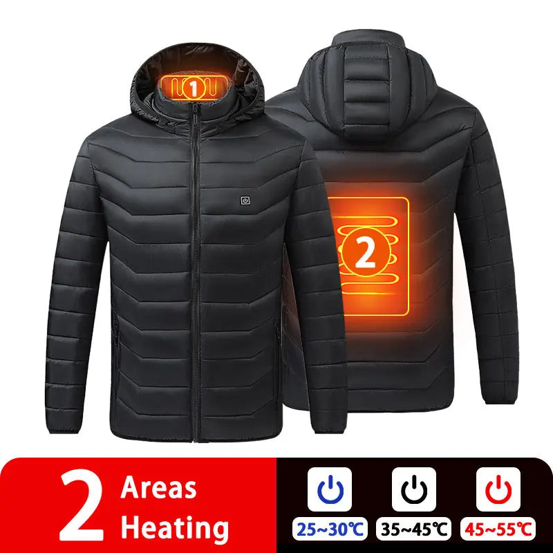 9/19 Areas Heated Jacket Women's Warm Vest USB Men's Heating Jacket Heated Vests Coat Hunting Hiking Camping Autumn Winter Male