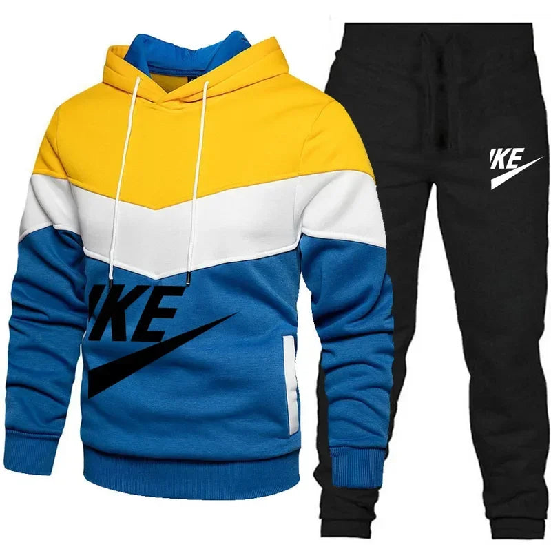 2025 New Men Autumn Winter Sets Zipper Hoodie Pants Pieces Casual Tracksuit Male Sportswear Brand Clothing Sweatsuit