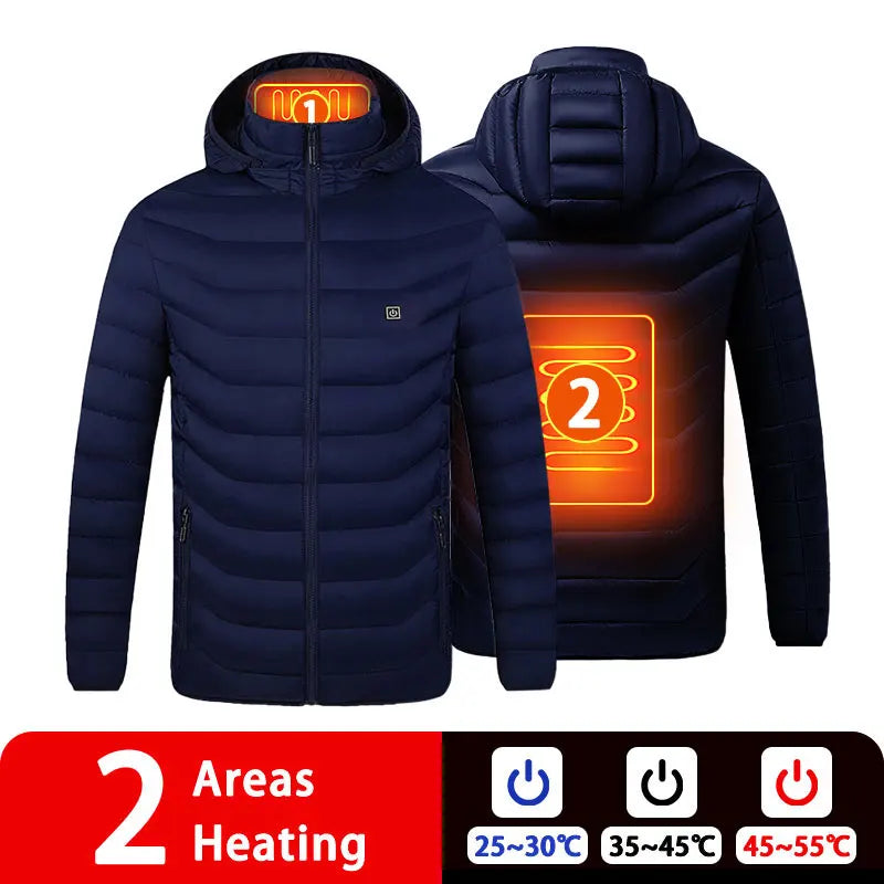 9/19 Areas Heated Jacket Women's Warm Vest USB Men's Heating Jacket Heated Vests Coat Hunting Hiking Camping Autumn Winter Male