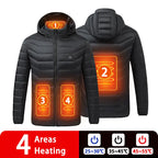 9/19 Areas Heated Jacket Women's Warm Vest USB Men's Heating Jacket Heated Vests Coat Hunting Hiking Camping Autumn Winter Male